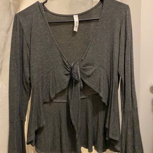 Gray tie top